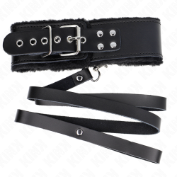 Kink - Collier Avec Ceinture 116 Cm Avec Bracelet En Cuir Noir Ajustable 40-48 Cm X 6 Cm